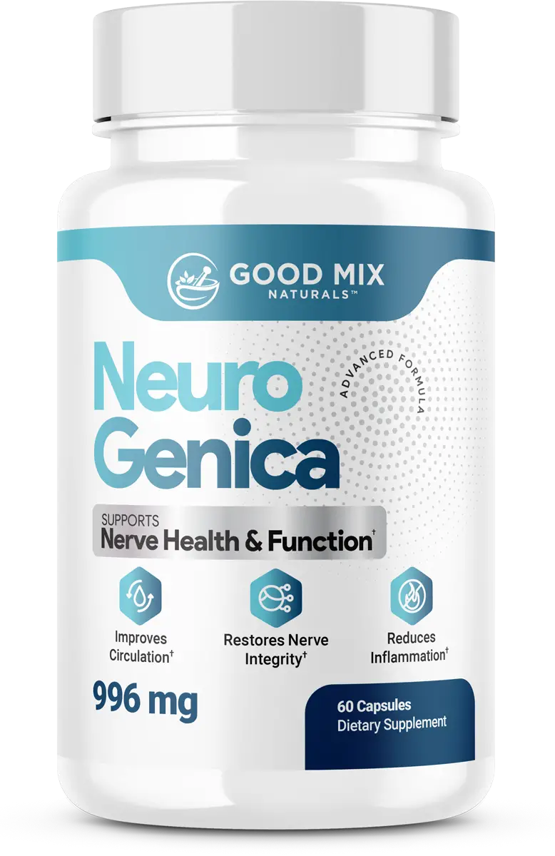 Neuro Genica bottle, 60 capsules, 996 mg nerve-support formula